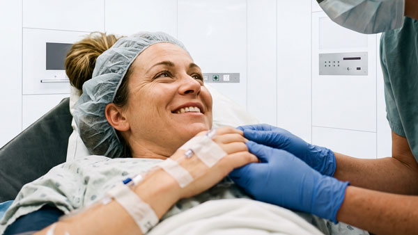 Patient receiving attentive care at Baroudi Cosmetic and Plastic Surgery